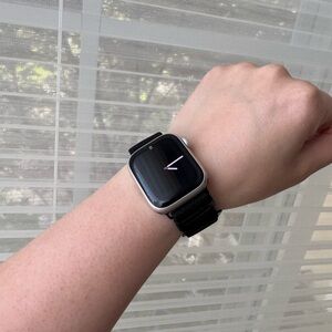 Black Woven Apple Watch Band by Solace Adjustable Fabric Strap